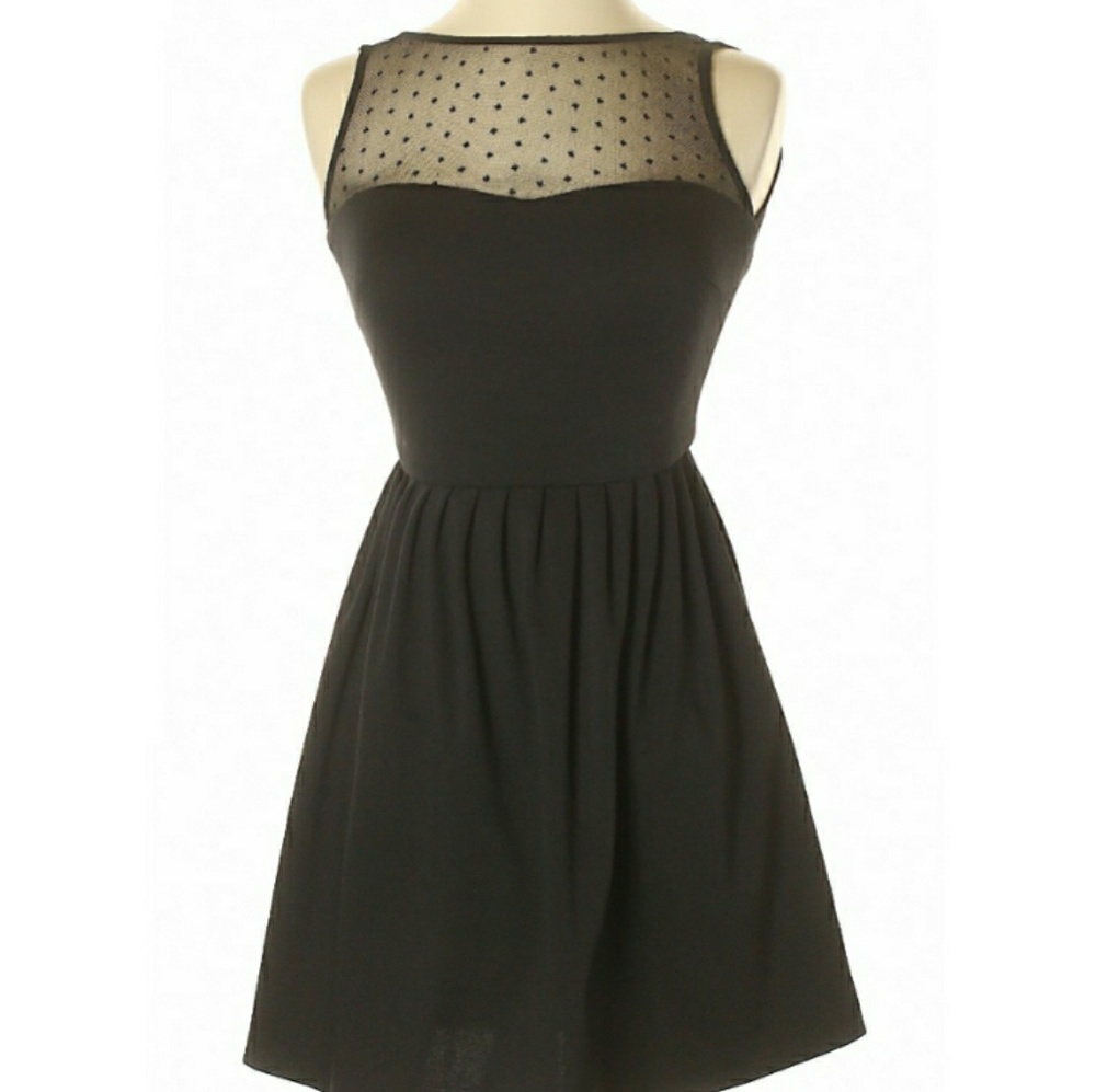 Zara Small Little Black Casual Midi Sleeveless Dress